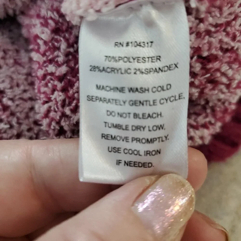 Derek Heart Cropped Bow Sweater Womens Size Large Soft Warm Comfy Preppy Purple - Picture 4 of 11